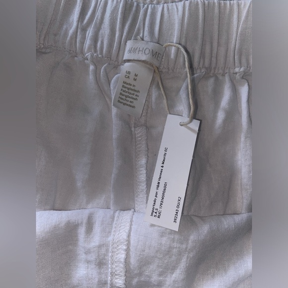 Women’s H&M home linen blend white shorts size medium NWT - Picture 4 of 7